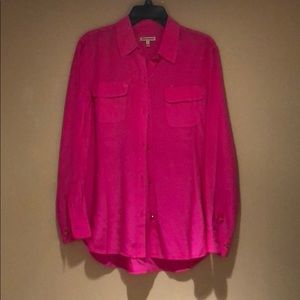 Juicy couture pink silk Sloane blouse